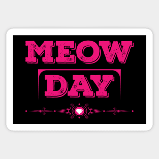 International Cat Day Pink Sticker